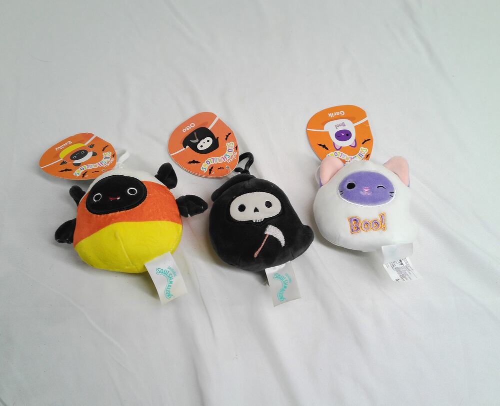 2022 Squishmallows Halloween Plush Clips Lot of 3 Emily Otto Gerik with Tags